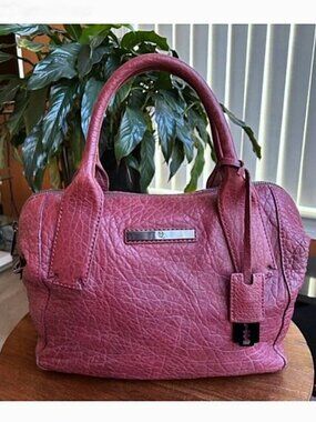 ALEXANDER MCQUEEN Leather Convertible Satchel Bag Burgundy